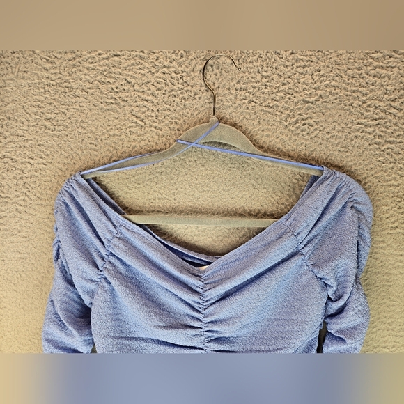 Elodie Womens Top Sz M Purple Ruched Front,Back & Arms. Purple Casual Comfort - Picture 8 of 11